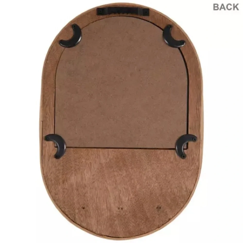 Wood Wall Mirror With Hooks